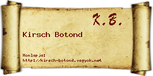 Kirsch Botond névjegykártya