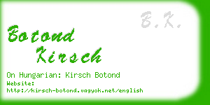 botond kirsch business card